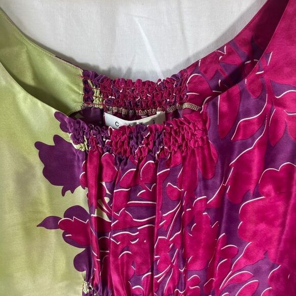 CAbi Cosmo 100% Silk Floral Sleeveless Tunic Top Sz S - Picture 5 of 9